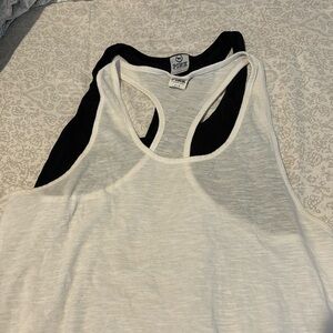 PINK razor back tanks (one black , one white )
